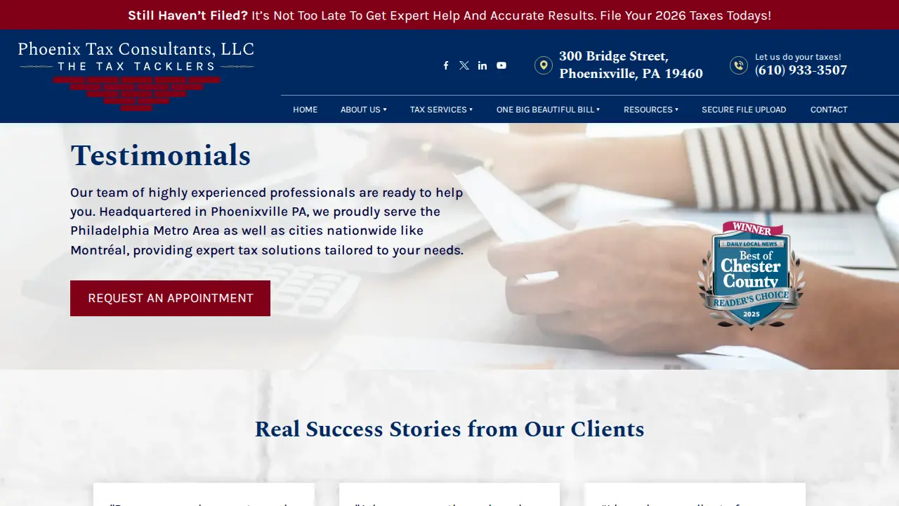 Phoenix Tax Consultants page