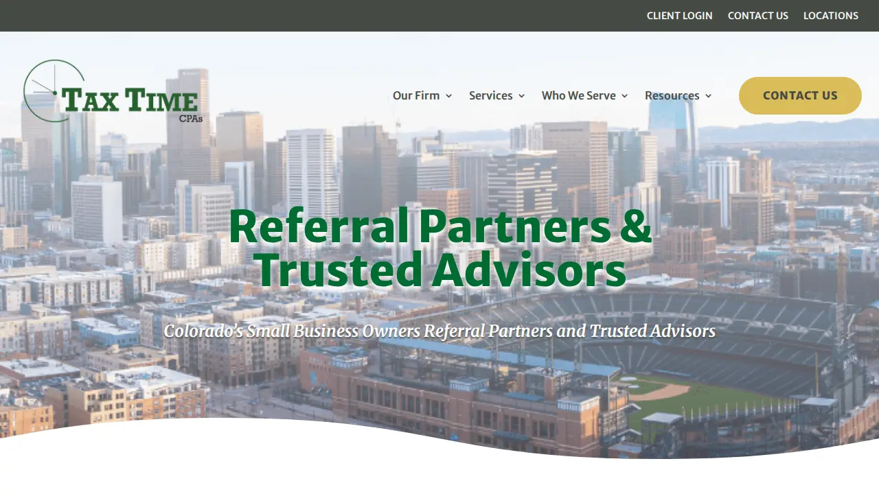 Tax Time CPAs page