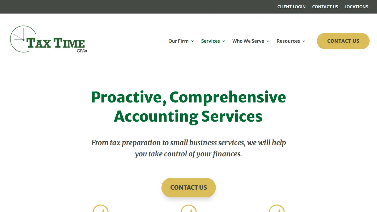 Tax Time CPAs page