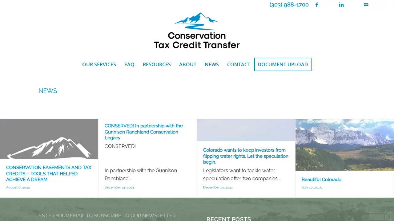 Conservation Tax Credit Transfer page