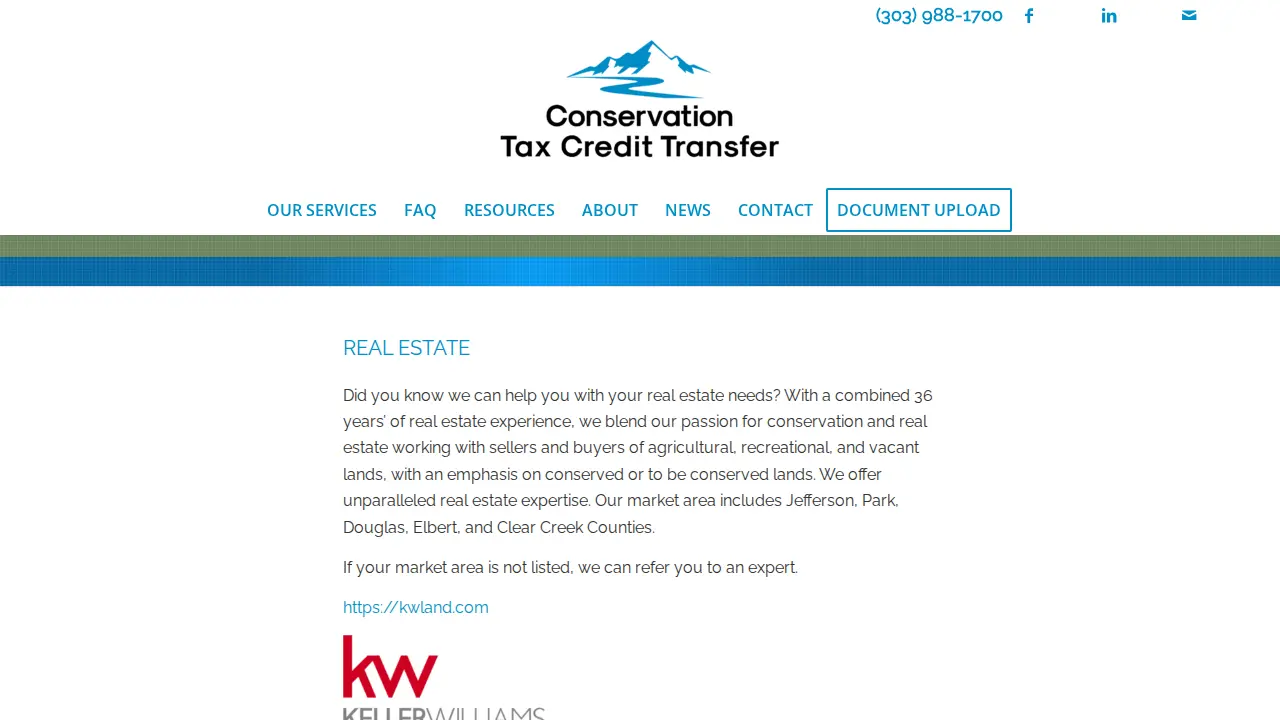 Conservation Tax Credit Transfer page