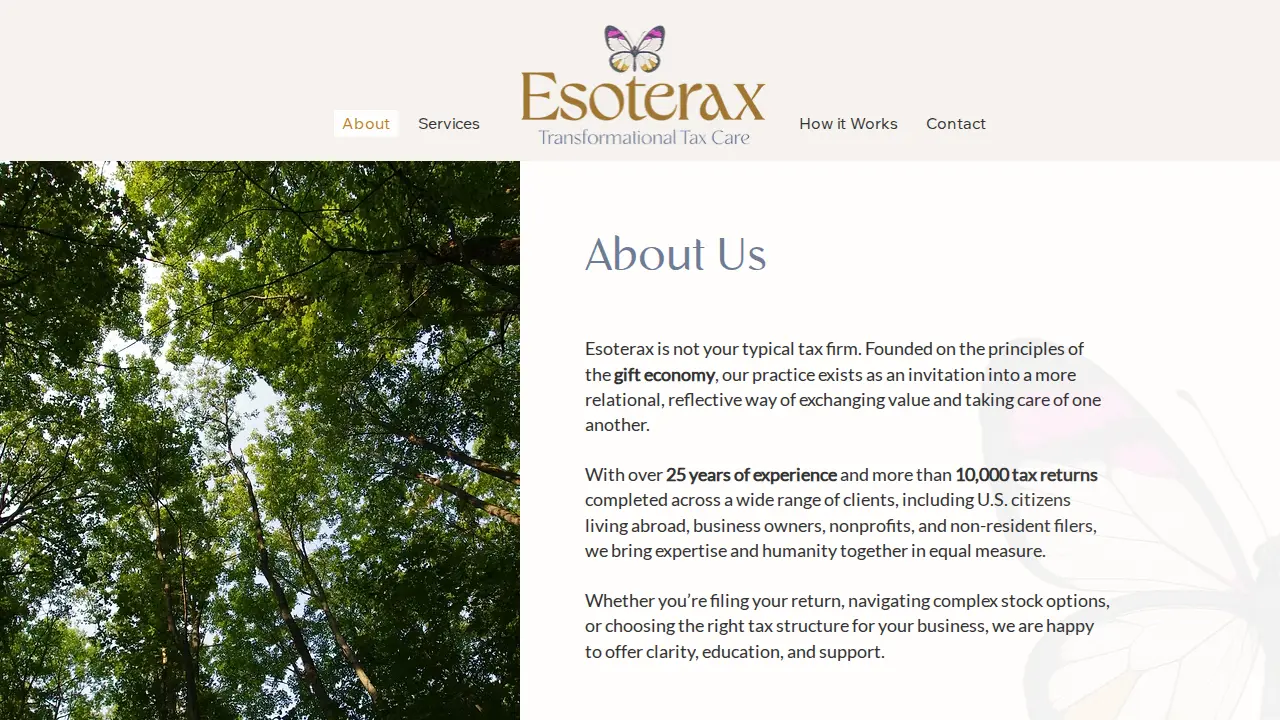 Esoterax DBA Tax Tutor page