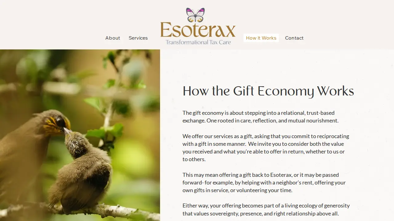 Esoterax DBA Tax Tutor page