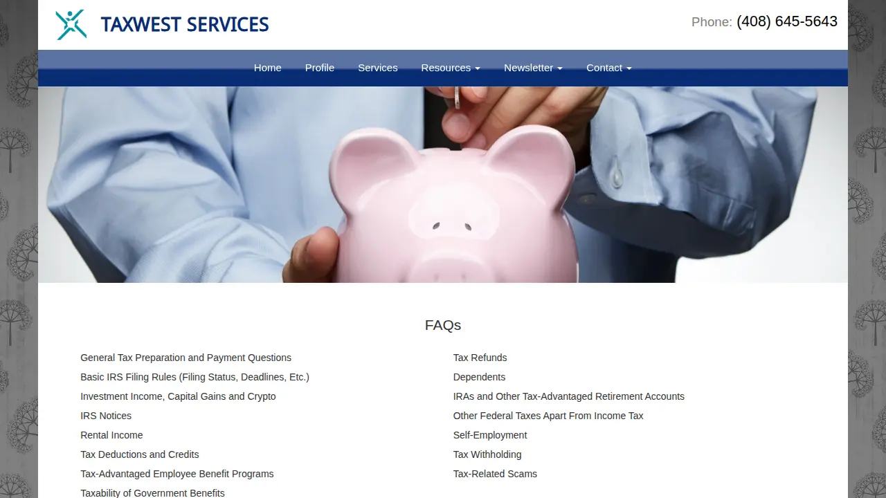 Taxwest services page