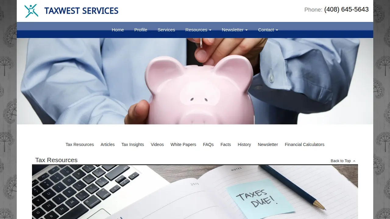 Taxwest services page