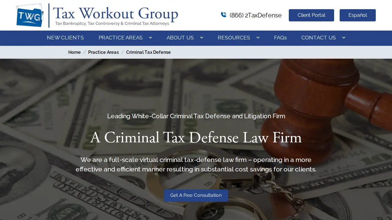 Tax Workout Group page