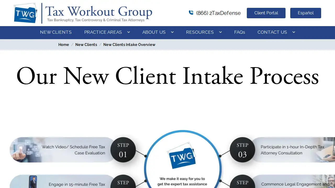 Tax Workout Group page