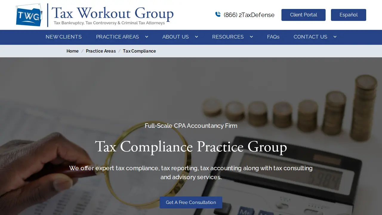 Tax Workout Group page
