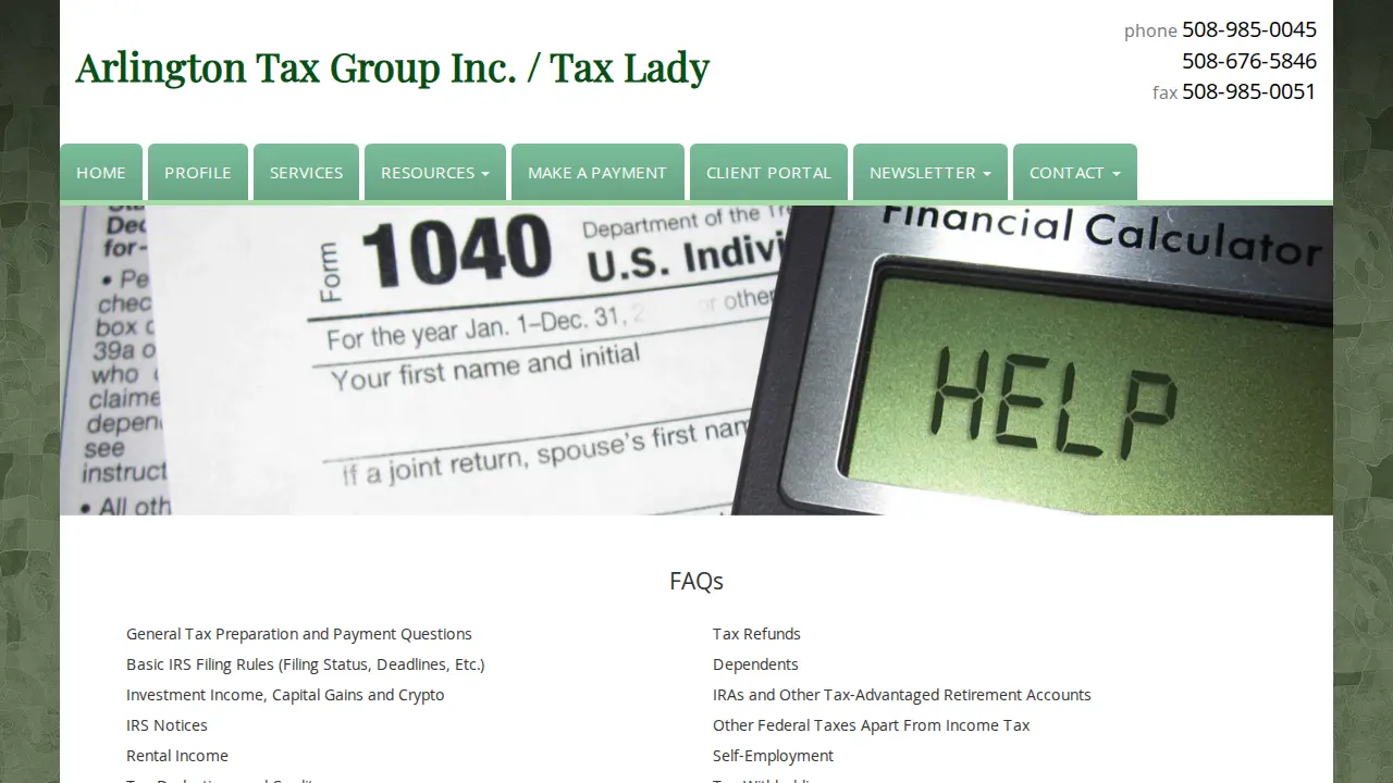 Tax Lady page