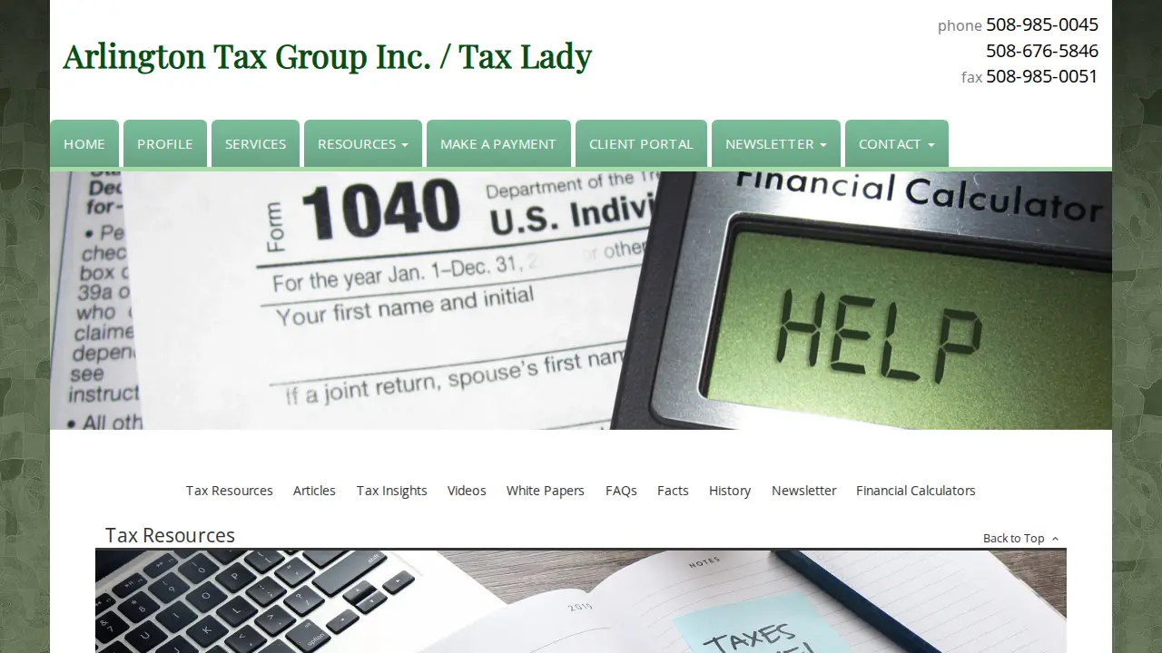 Tax Lady page