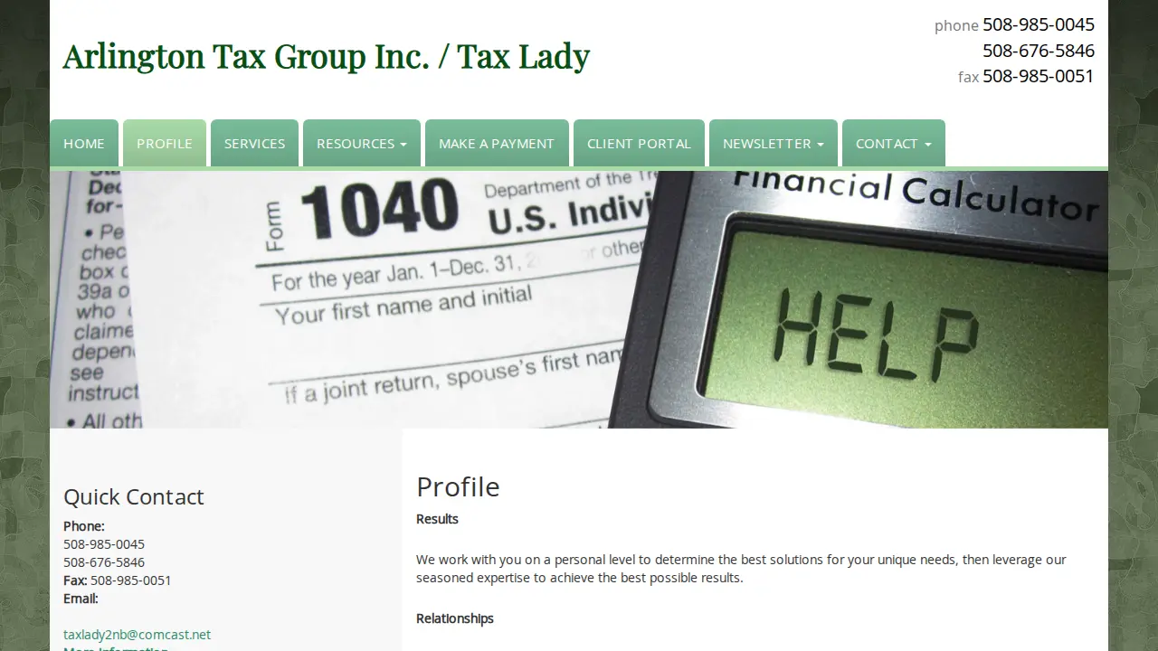 Tax Lady page