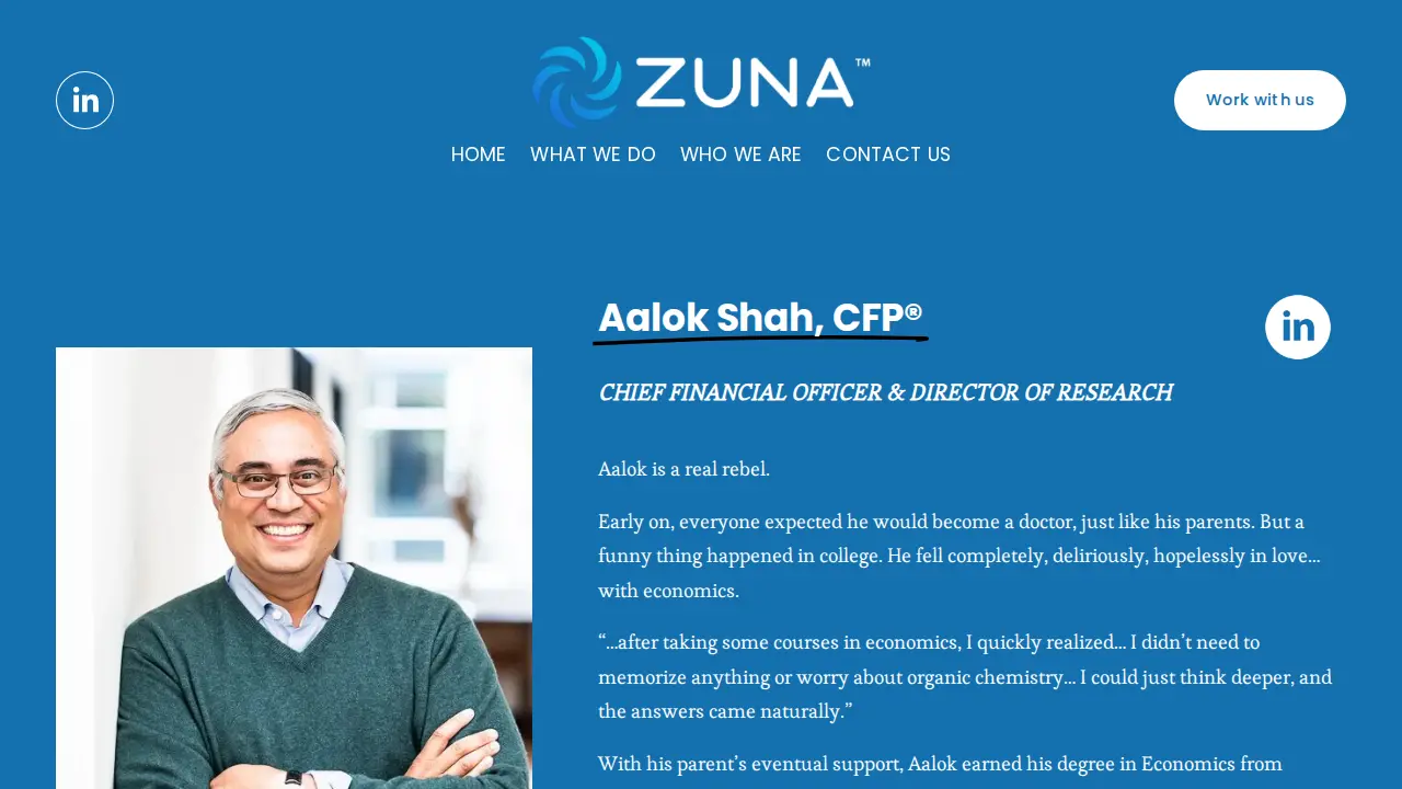 Zuna - Financial Strategy & Employee Benefits page