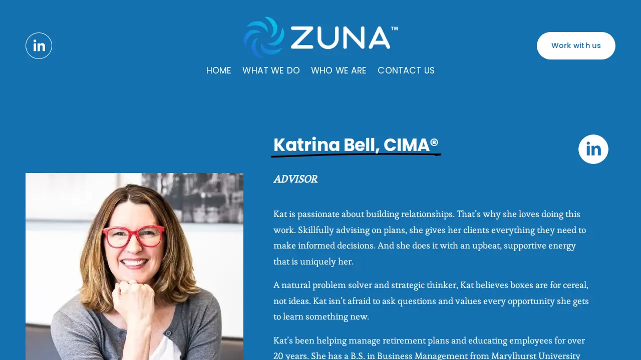 Zuna - Financial Strategy & Employee Benefits page