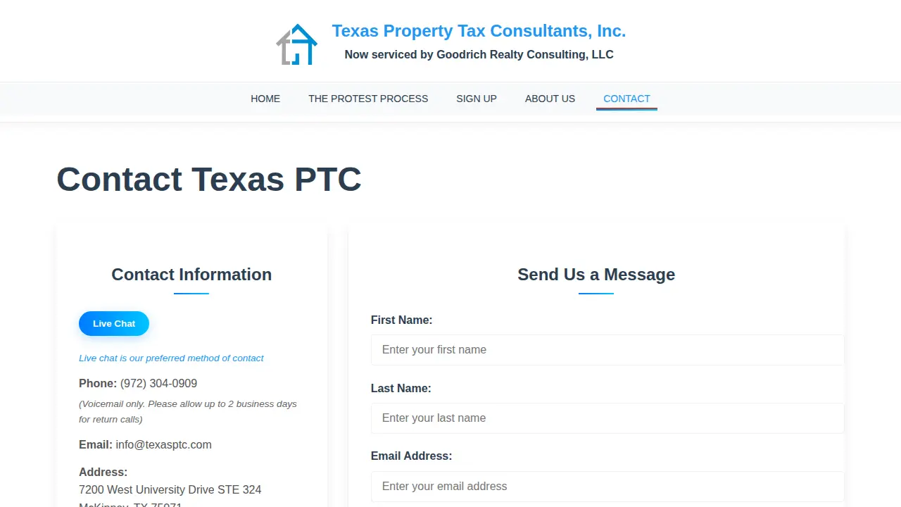 Texas Property Tax Consultants, Inc. page