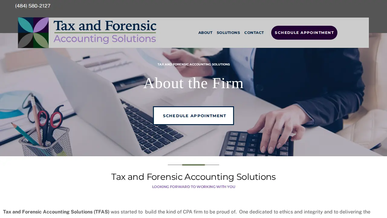 Tax and Forensic Accounting Solutions page