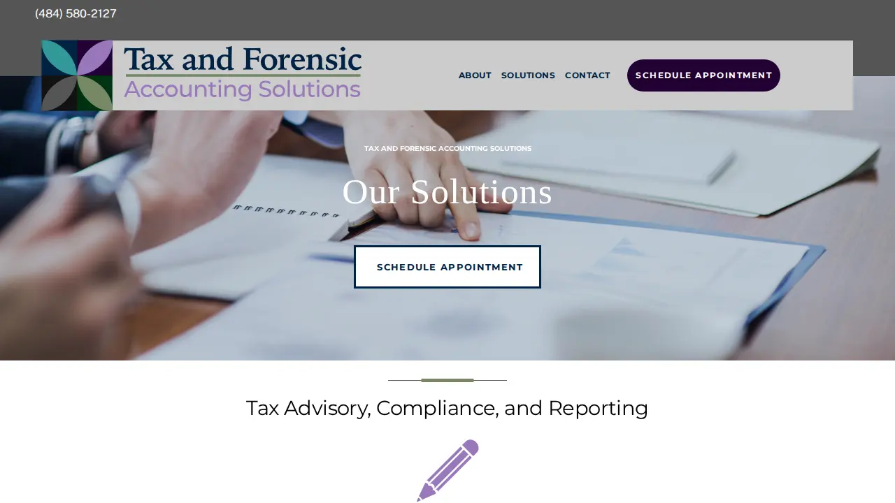 Tax and Forensic Accounting Solutions page