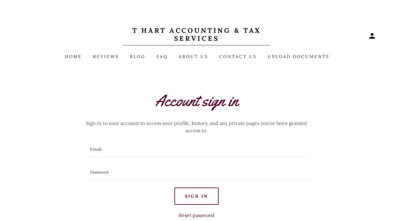 T Hart Accounting & Tax Services page