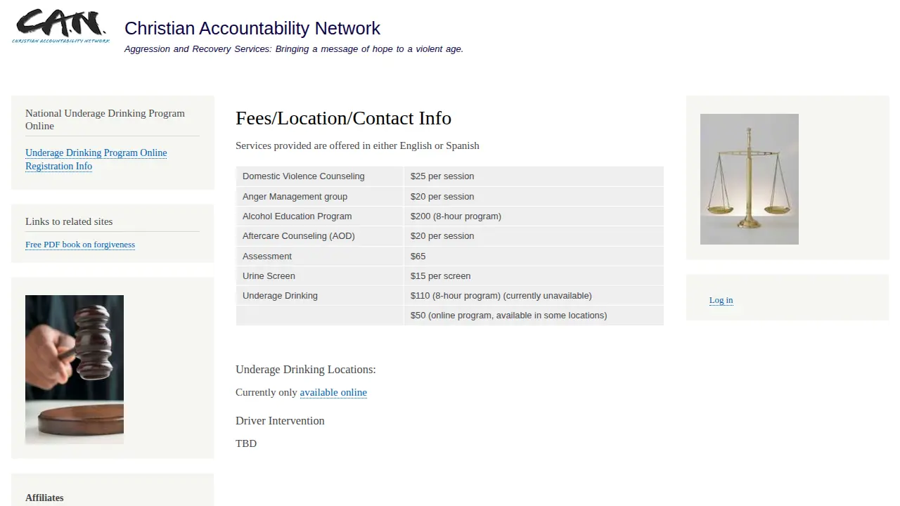 Christian Accountability Network page