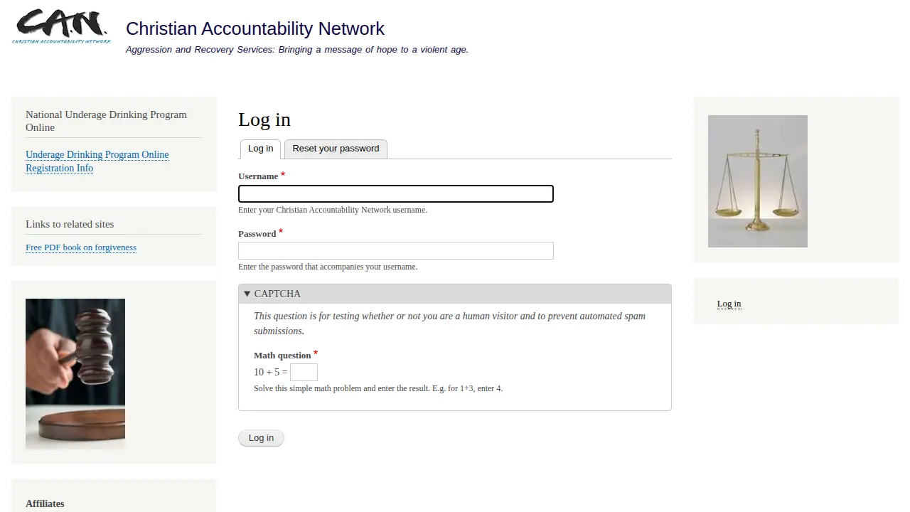 Christian Accountability Network page