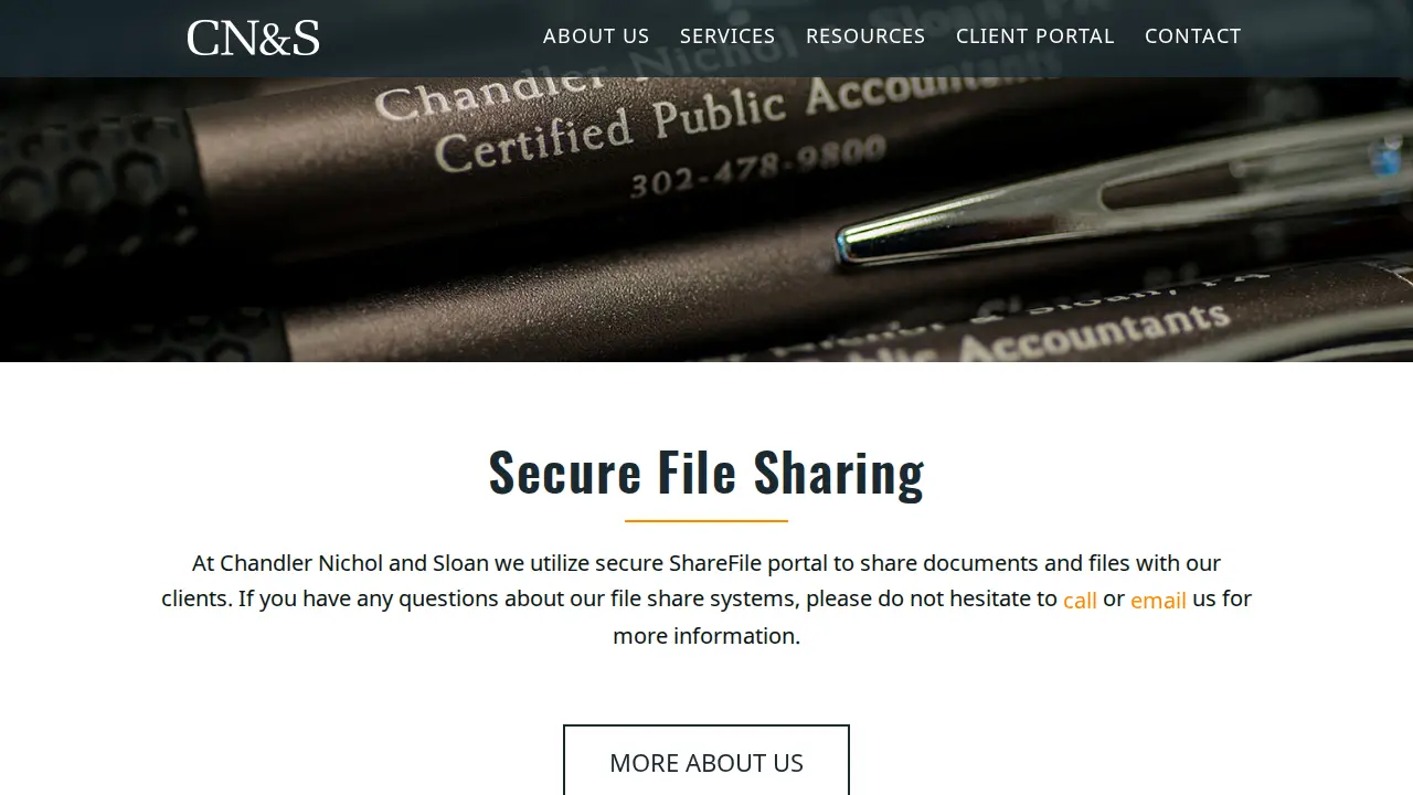 Chandler Nichol & Sloan, P.A., Certified Public Accountants page