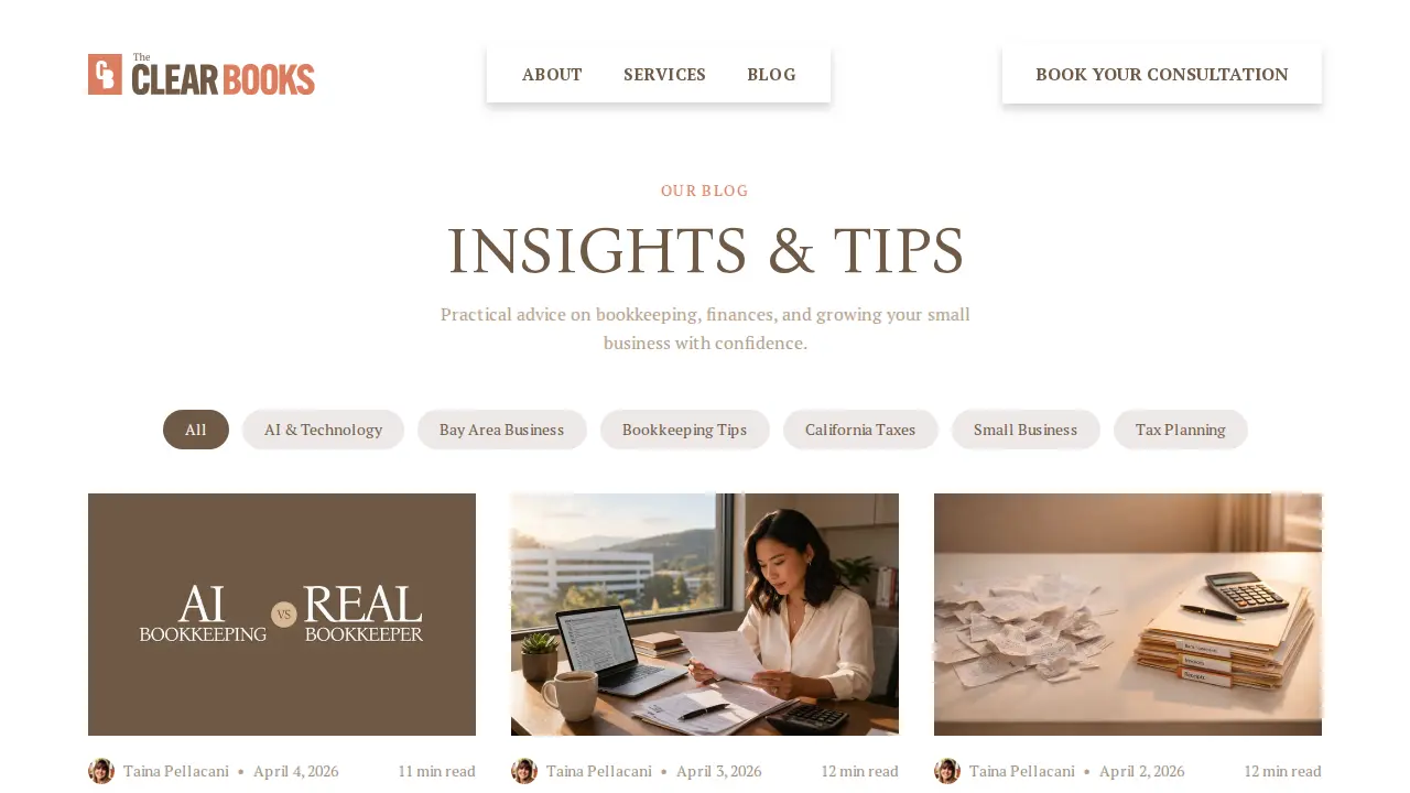 The Clear Books page