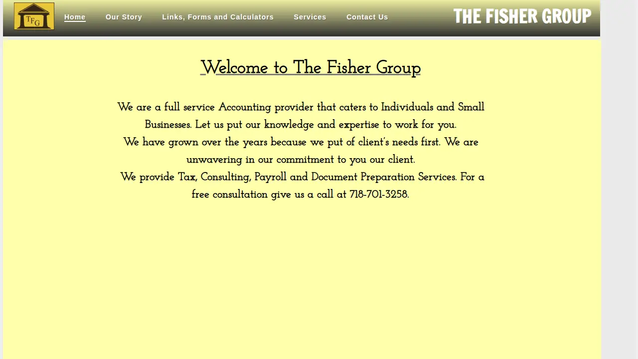 The Fisher Group Tax Service page