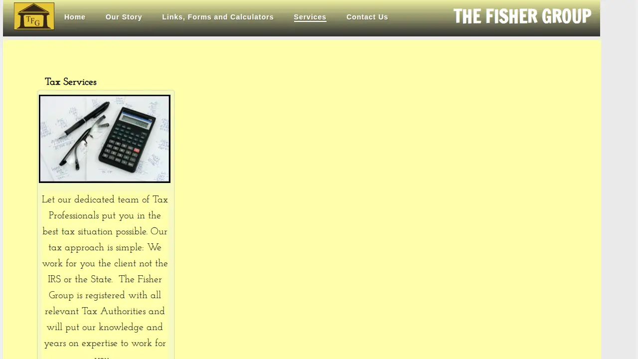 The Fisher Group Tax Service page