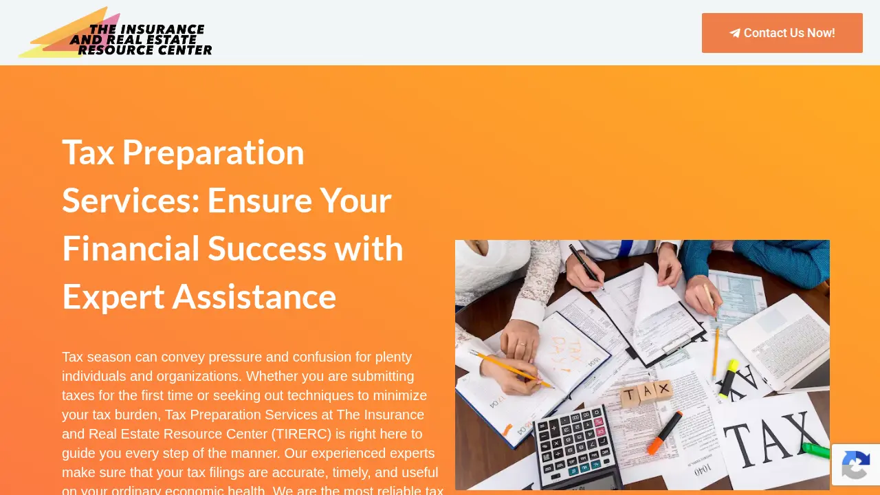 The Insurance and Real Estate Resource Center page