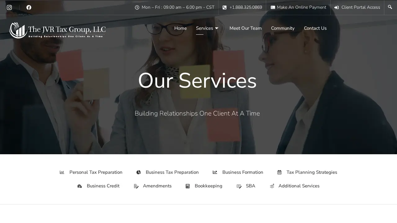 THE JVR TAX GROUP LLC page