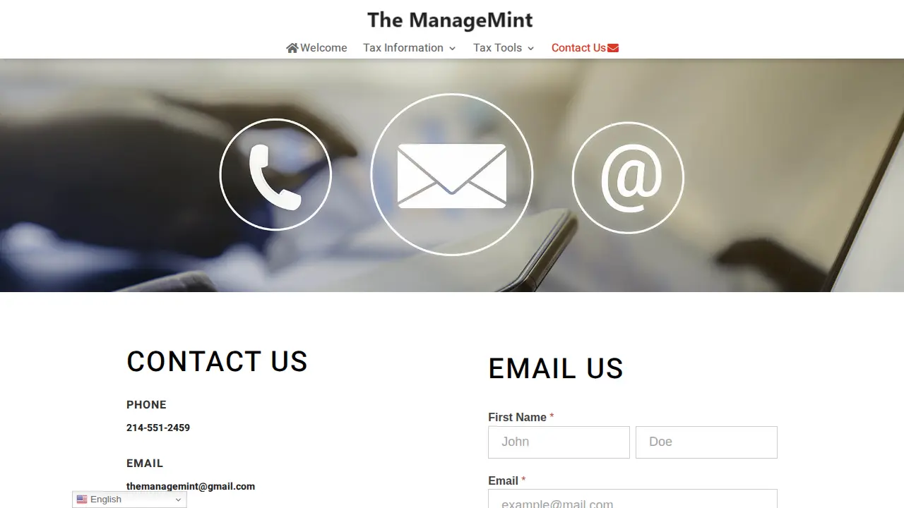 The Manage-Mint page