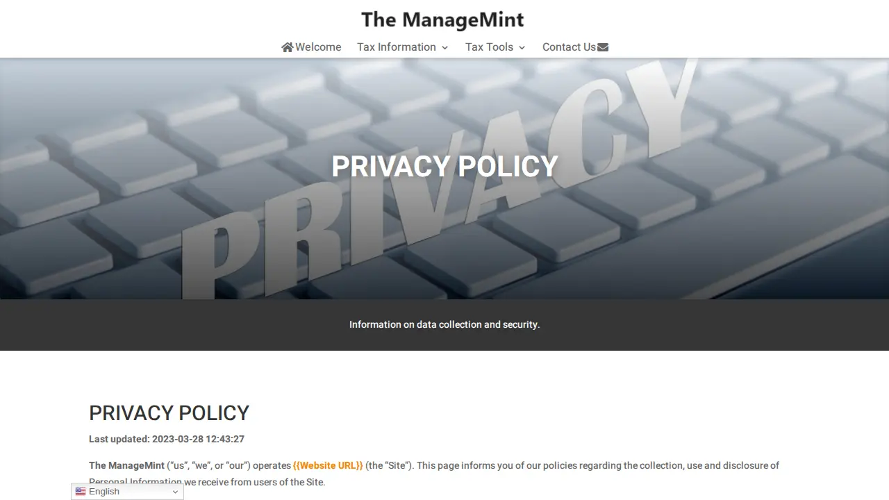 The Manage-Mint page