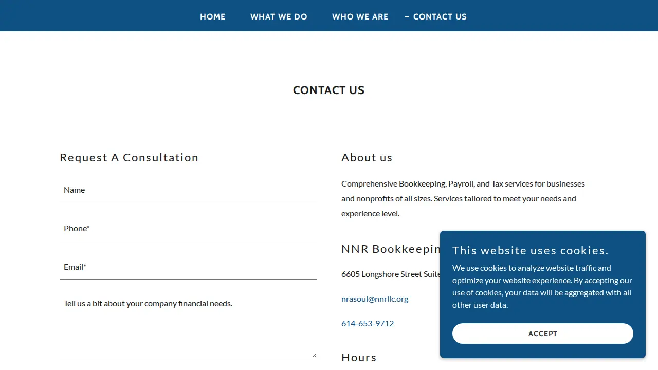 NNR Bookkeeping page