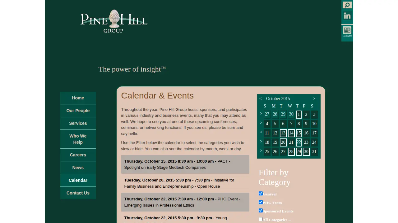 Pine Hill Group page