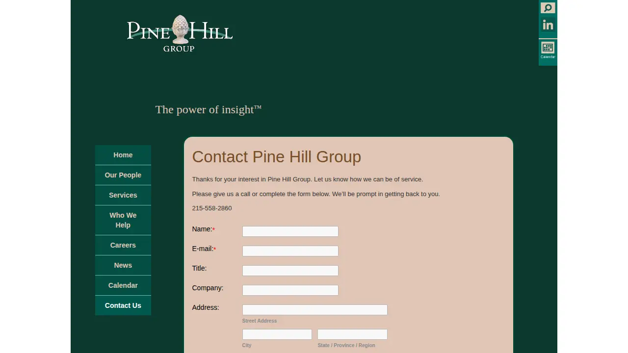 Pine Hill Group page