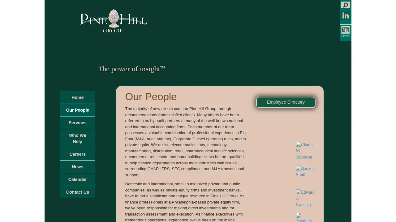 Pine Hill Group page