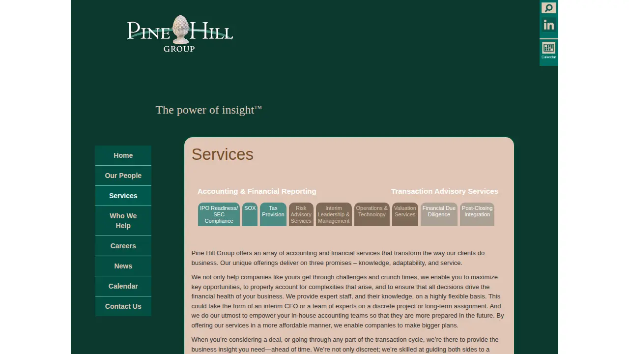 Pine Hill Group page