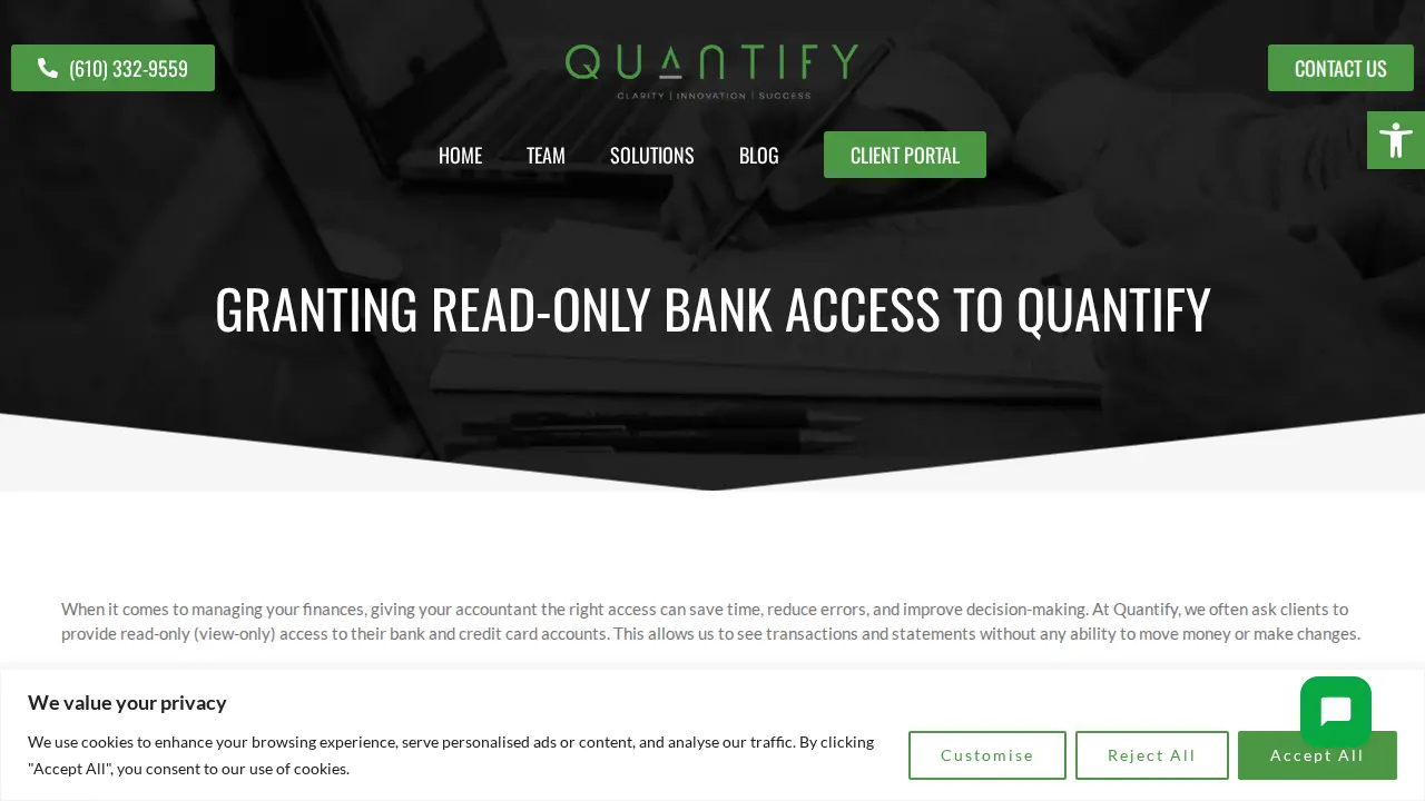 The Quantify Group page