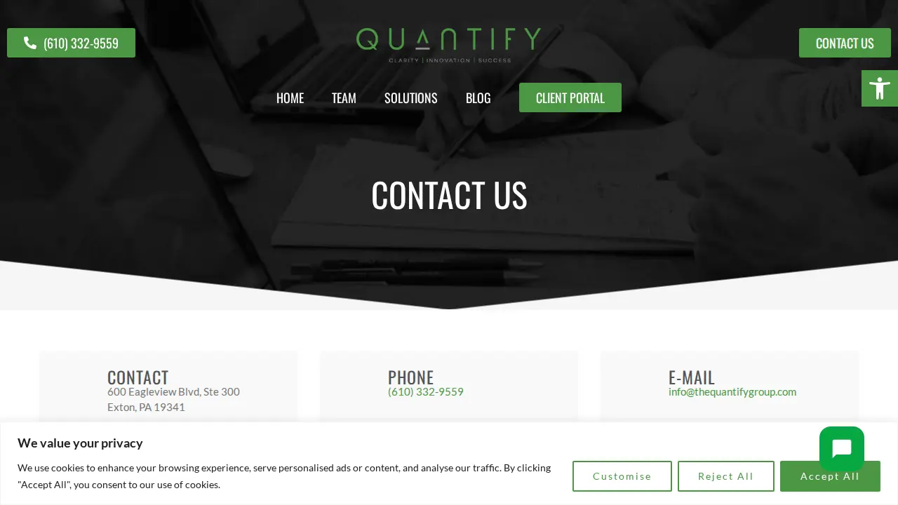 The Quantify Group page