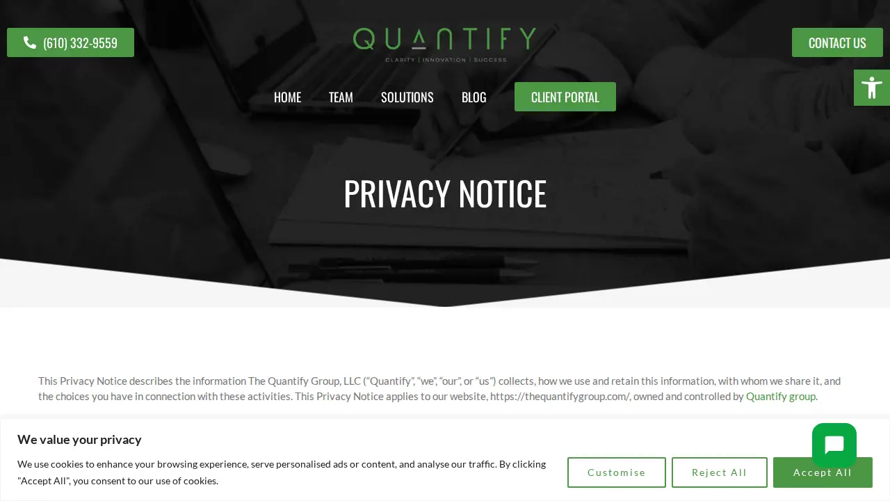 The Quantify Group page