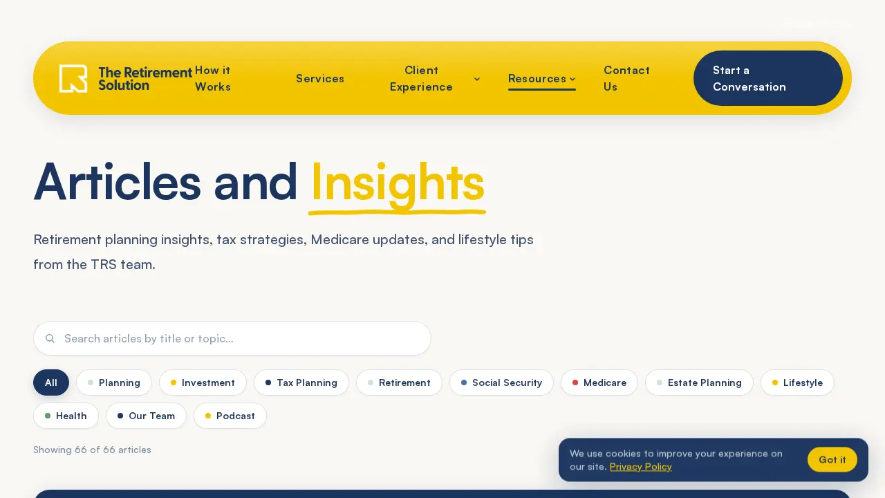 The Retirement Solution page