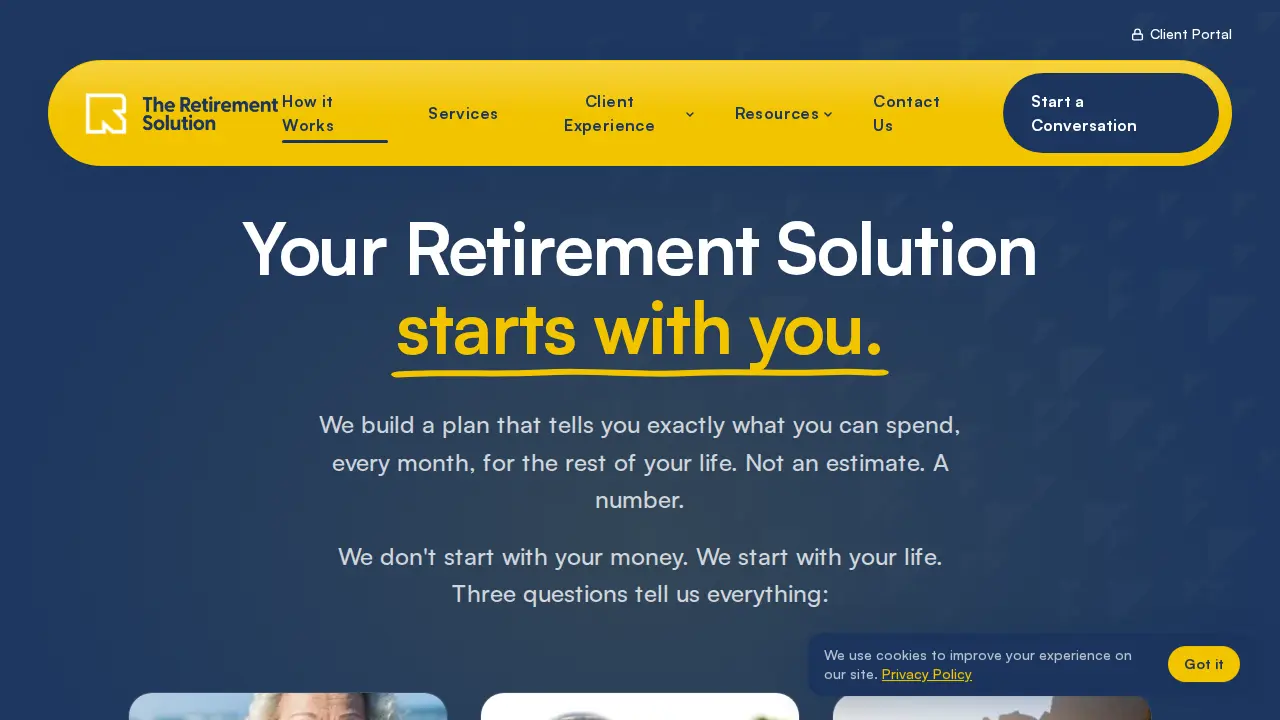 The Retirement Solution page