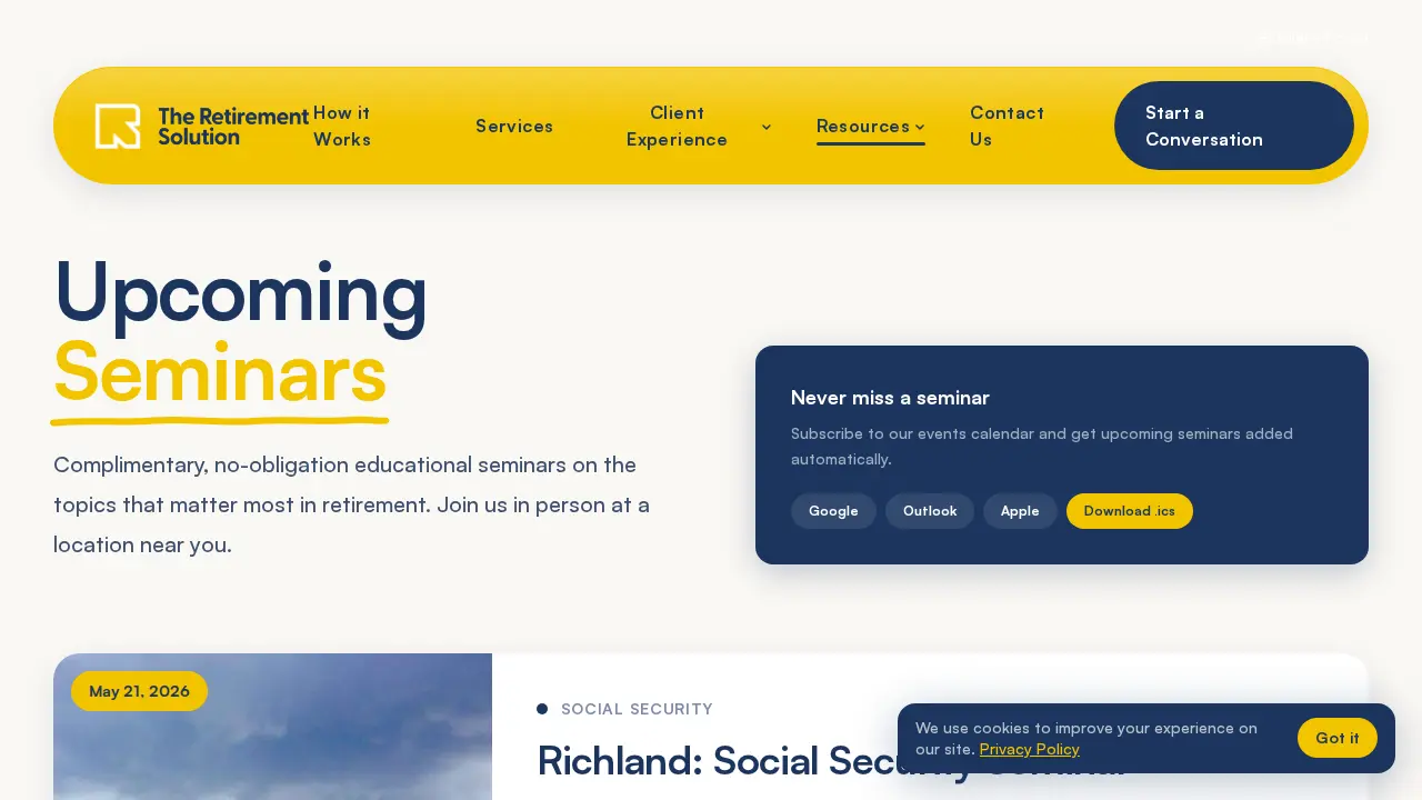 The Retirement Solution page