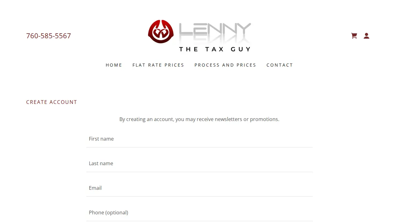 Tax Preparation and Accounting page
