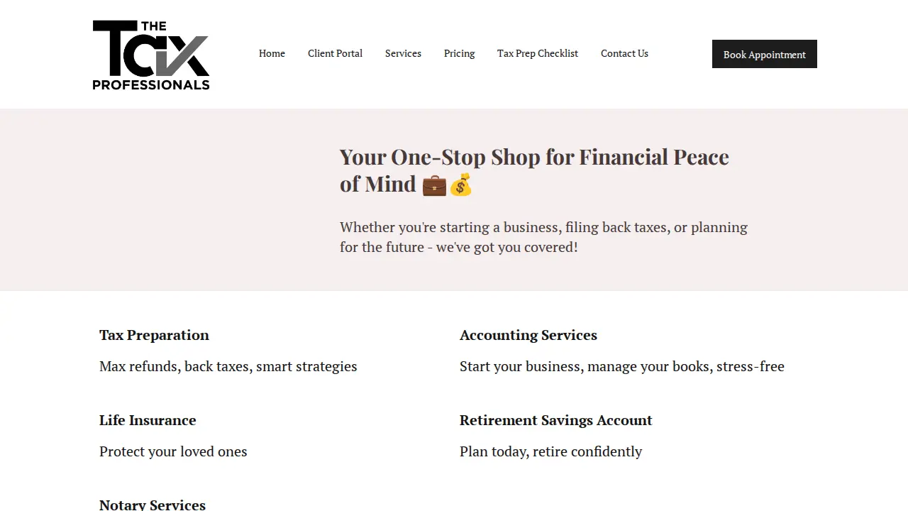 The Tax Professionals LLC page