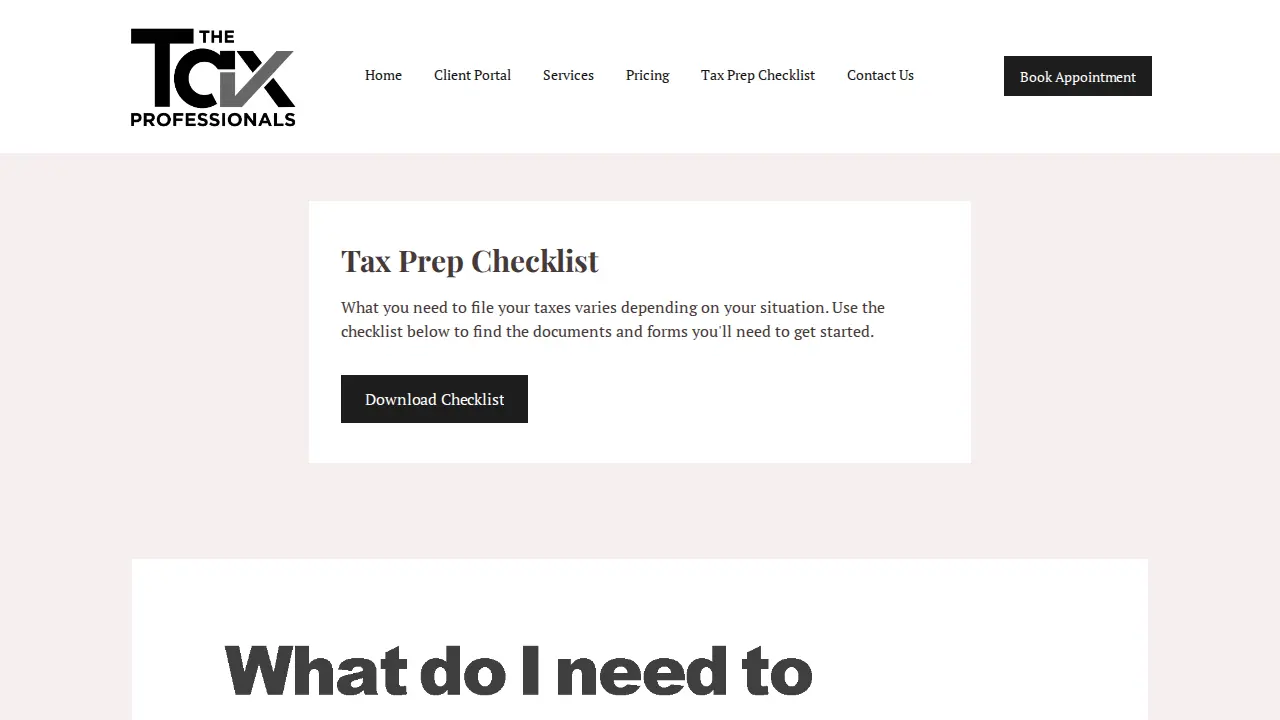 The Tax Professionals LLC page
