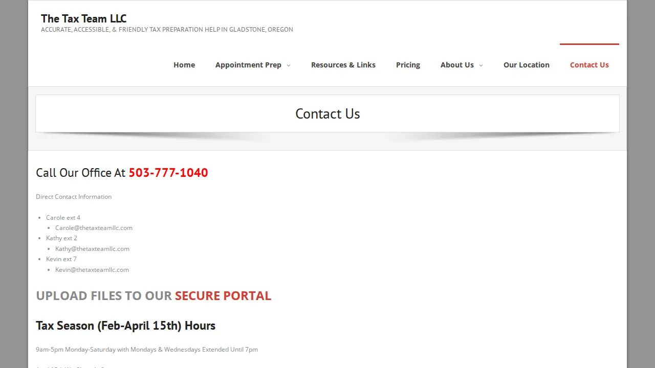 The Tax Team LLC page