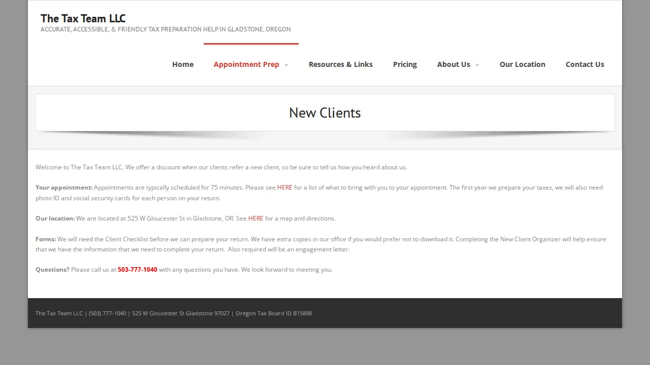 The Tax Team LLC page