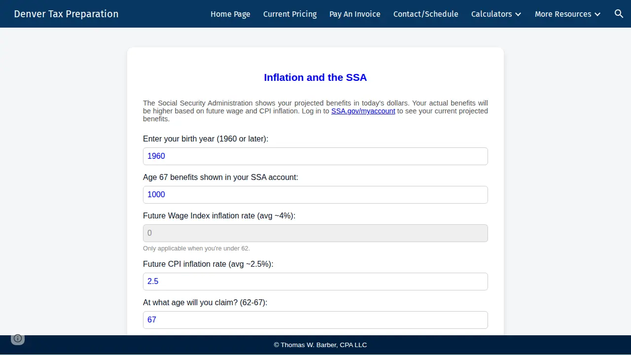 Thomas W Barber CPA LLC page