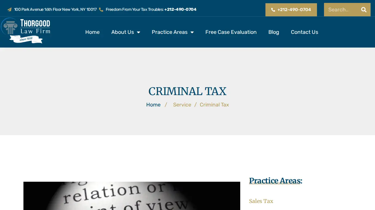 Thorgood Law Firm page