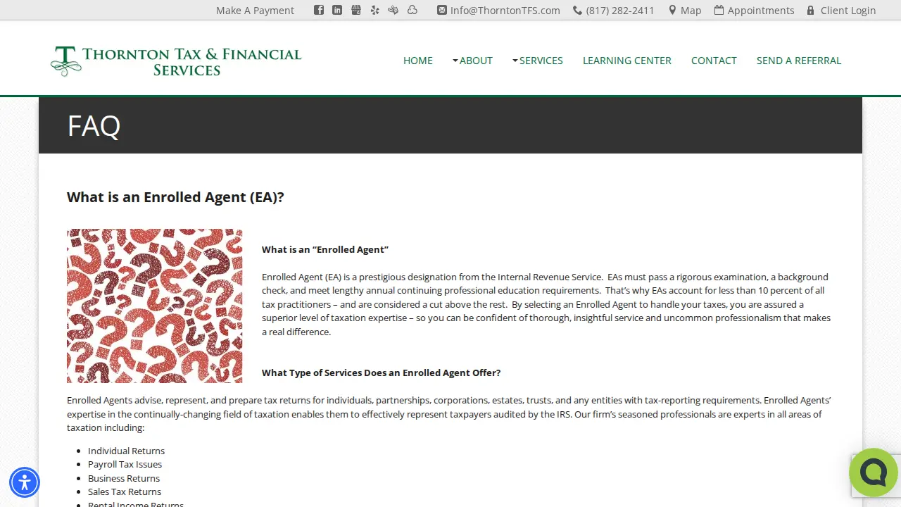Thornton Tax & Financial Services page